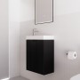 Vienna Matte Black Fluted Wall Hung Mini Vanity 450 Vienna Matte Black Fluted Wall Hung Mini Vanity 450